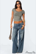 Relaxed Wide-Leg Printed Full-Length Jeans image 1