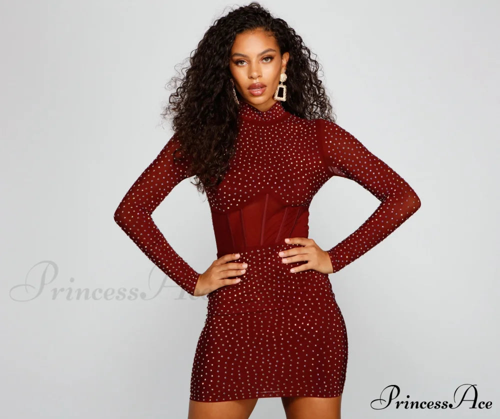 Renata Formal Heat Charming Stone Illusion Mini Dress image 9