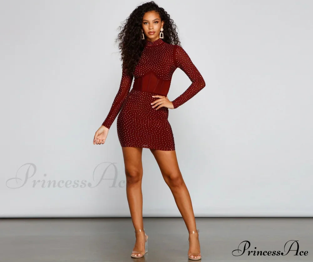 Renata Formal Heat Charming Stone Illusion Mini Dress image 12