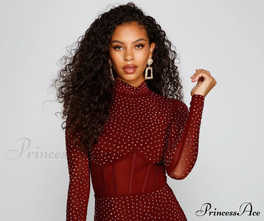 Renata Formal Heat Charming Stone Illusion Mini Dress image 11