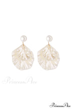 Resin Shell Earrings with Pearl Accent image 5