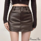 Retro Chic High Waist Sexy A-line Stylish Fashionable Brown Elegant Skirt image 3