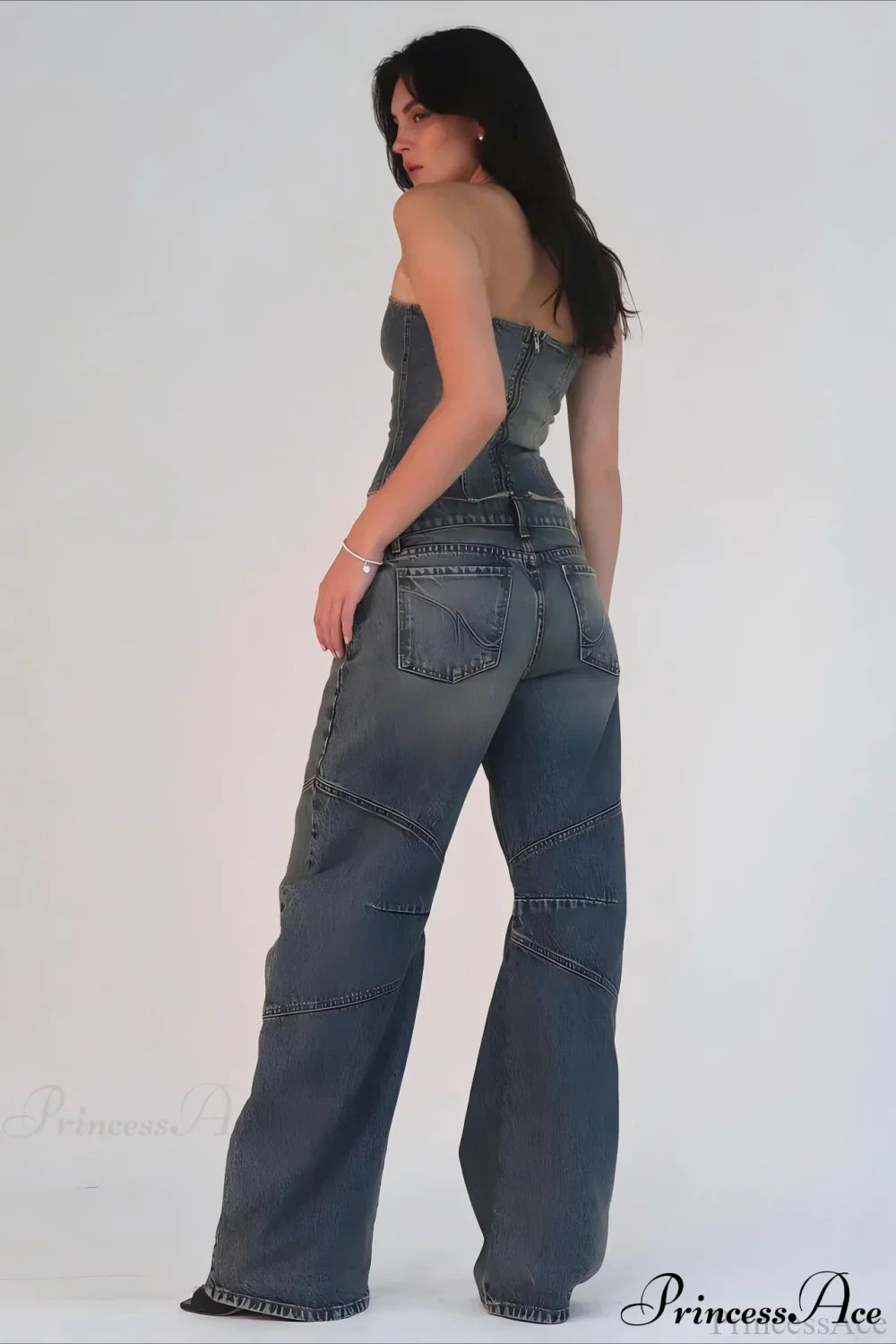 Retro Distressed Deconstructed Wide Leg Jeans image 6