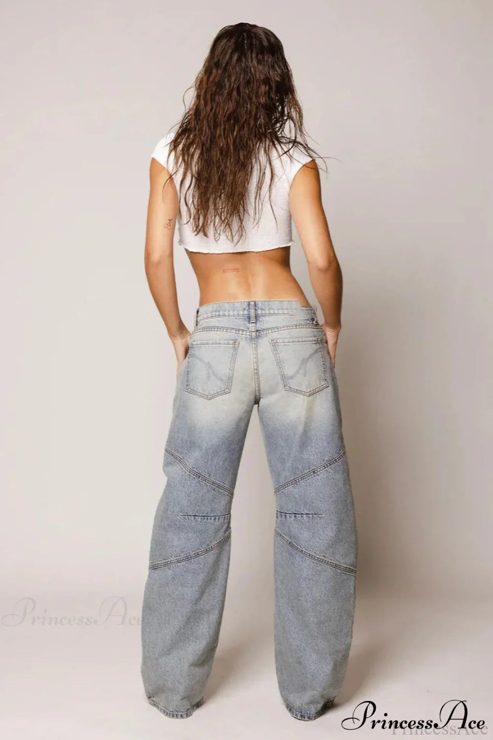 Retro Distressed Deconstructed Wide Leg Jeans image 3