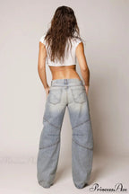 Retro Distressed Deconstructed Wide Leg Jeans image 3