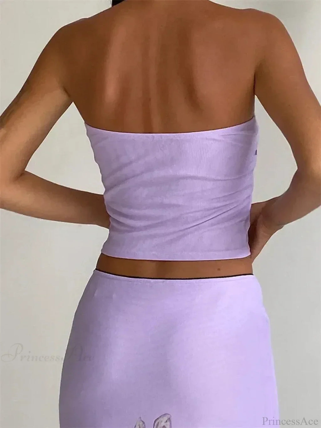 Retro Floral Strapless Backless Party Crop Top image 6