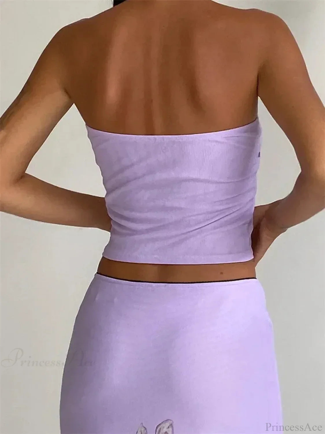 Retro Floral Strapless Backless Party Crop Top image 6