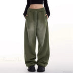 Retro Green Gradient Wide Leg Pants image 3