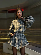 Retro Lapel Loose Bishop Sleeve Blouse image 1