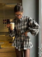 Retro Lapel Loose Bishop Sleeve Blouse image 3