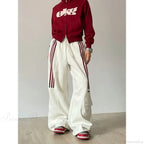 Retro Lazy Stripes Wide Leg Pants image 3