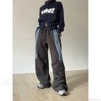 Retro Lazy Stripes Wide Leg Pants image 6