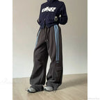 Retro Lazy Stripes Wide Leg Pants image 5