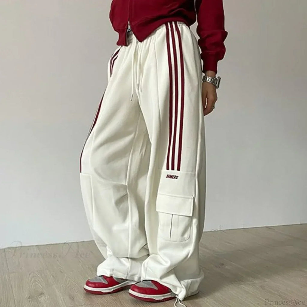 Retro Lazy Stripes Wide Leg Pants image 1