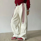 Retro Lazy Stripes Wide Leg Pants image 1
