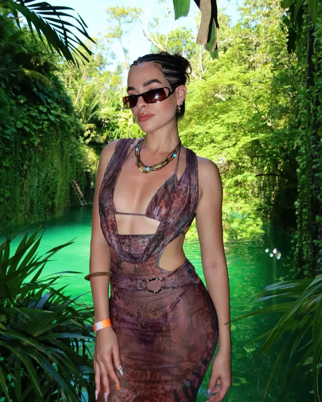 Retro Mesh Dress Three Piece Swimsuit image 1
