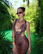 Retro Mesh Dress Three Piece Swimsuit image 1