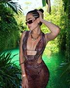 Retro Mesh Dress Three Piece Swimsuit image 2