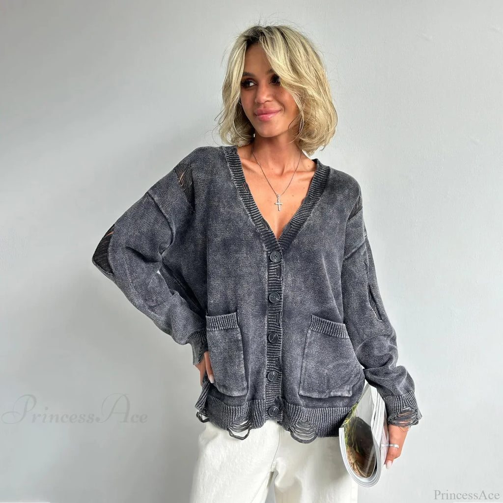 Retro Oversized Soft Button Knitted Cardigan image 7