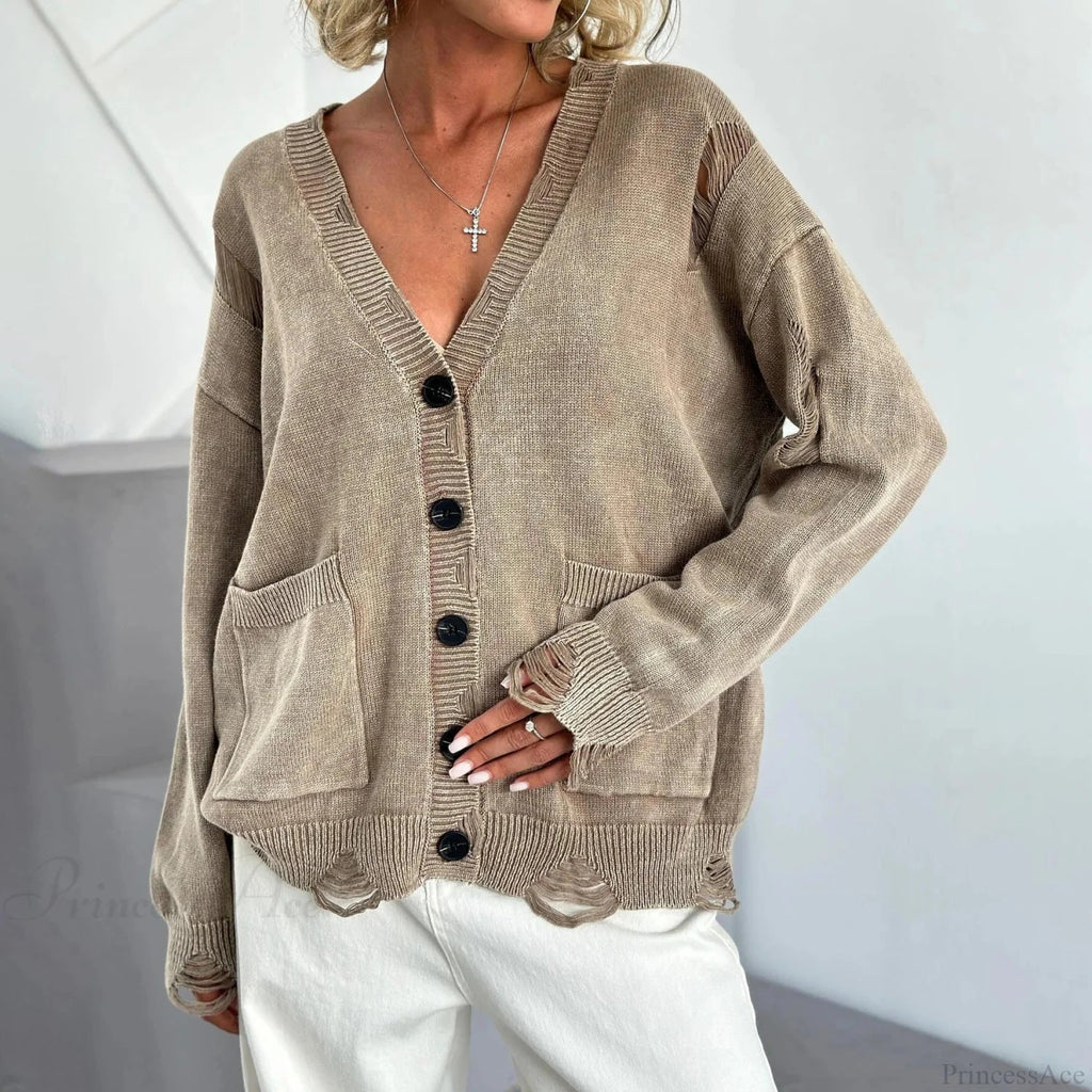 Retro Oversized Soft Button Knitted Cardigan image 4