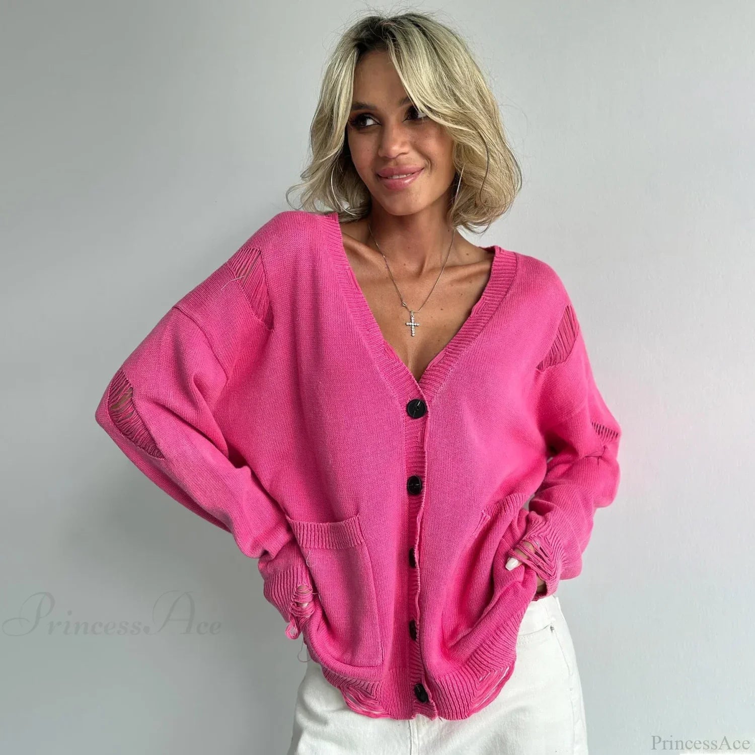 Retro Oversized Soft Button Knitted Cardigan image 8