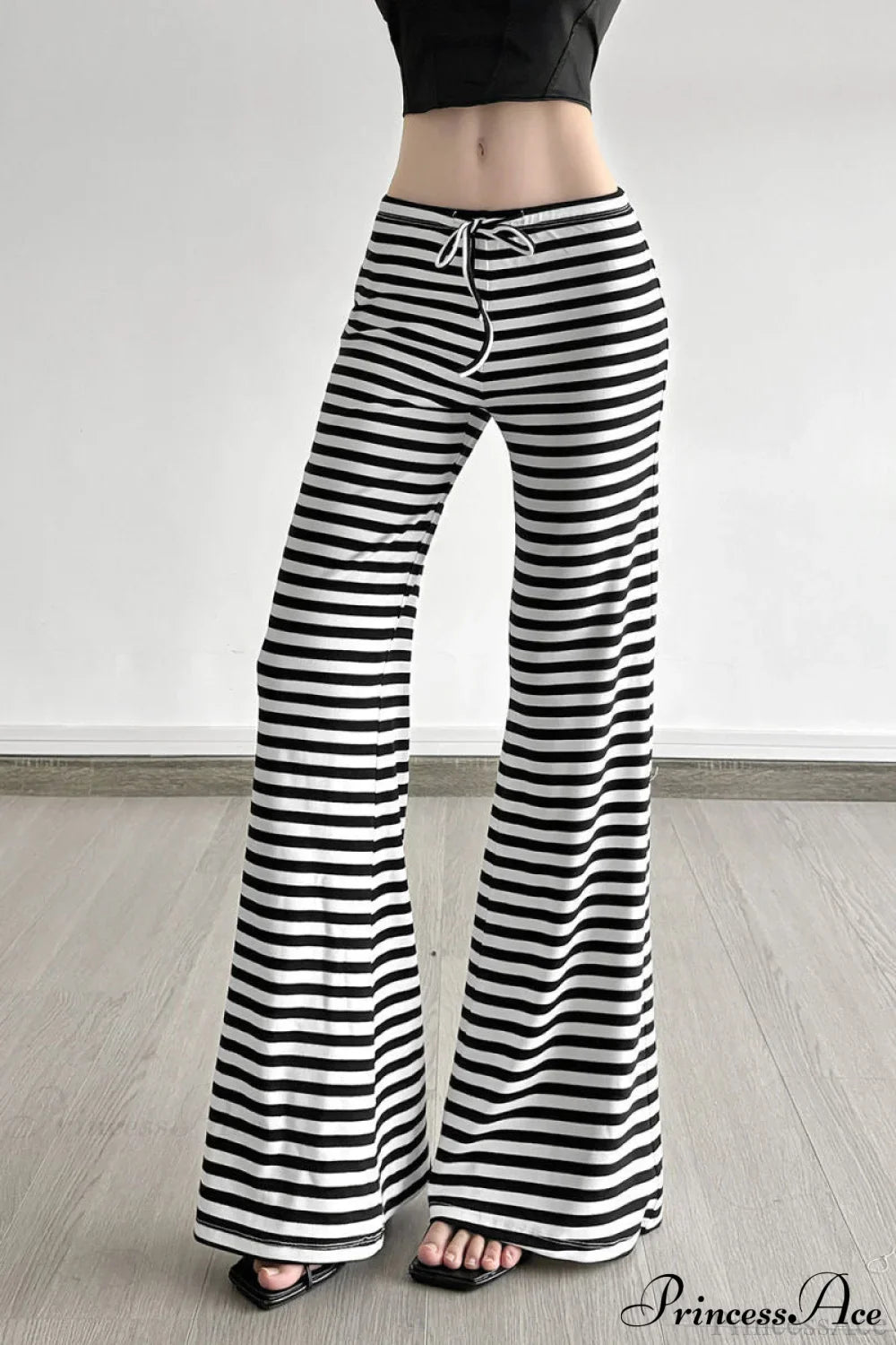 Retro Striped Bootcut Knit Pants image 7