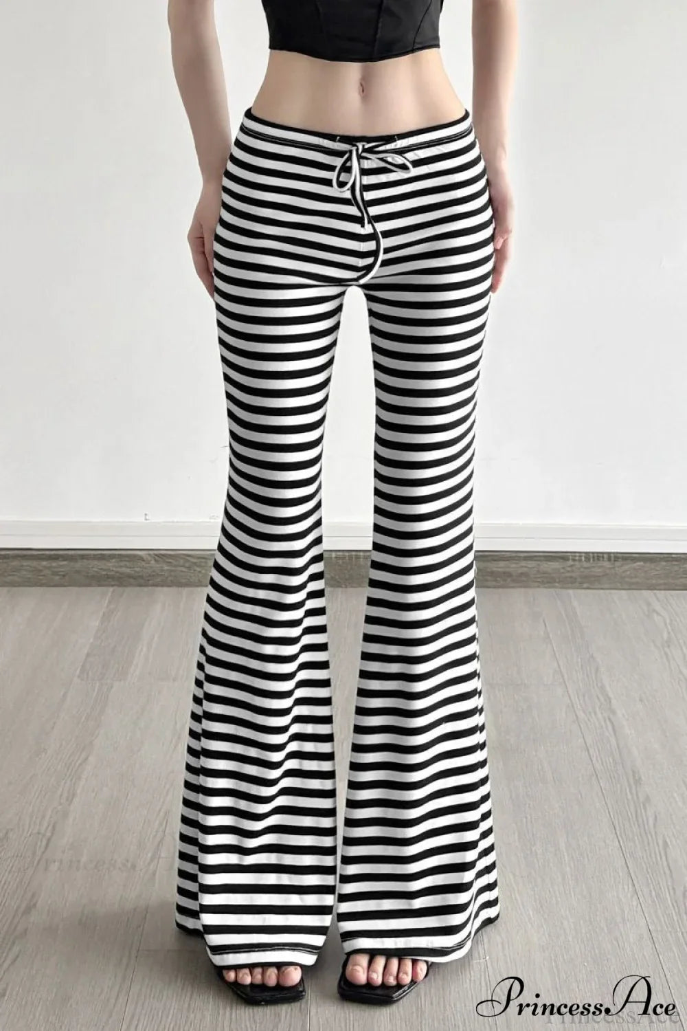 Retro Striped Bootcut Knit Pants image 6