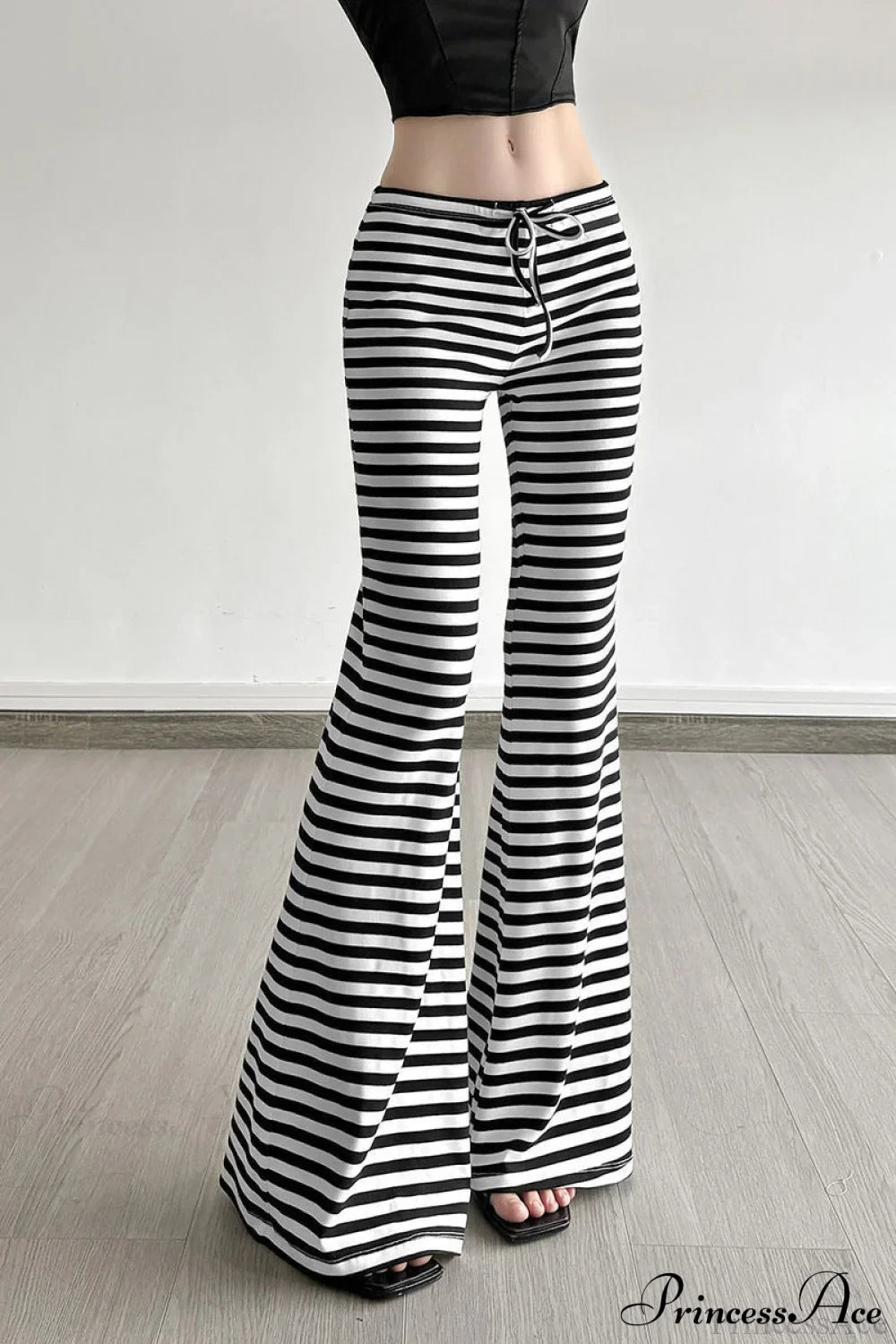 Retro Striped Bootcut Knit Pants image 5