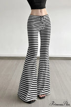 Retro Striped Bootcut Knit Pants image 5
