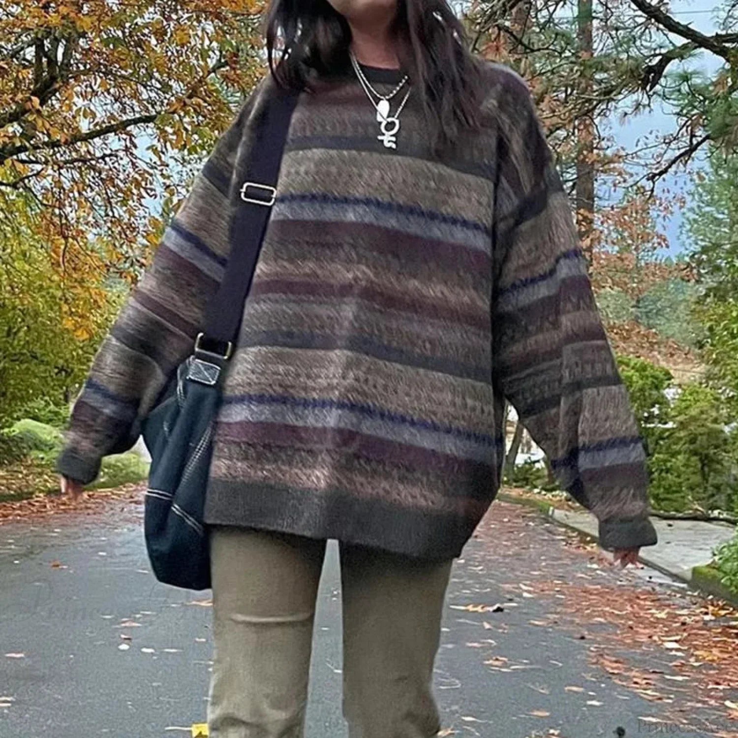 Retro Striped Knit Sweater image 5
