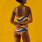 Retro Striped Printed Swimsuit One Piece image 2