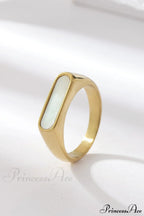 Retro Style Stainless Steel Colorful Opal Rings image 1