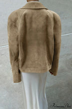 Retro Suede Blazer collar Loose Work Coat image 3