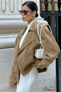 Retro Suede Blazer collar Loose Work Coat image 1