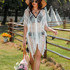 Retro V-Neck Beach Dress Swim Cover Up image 10