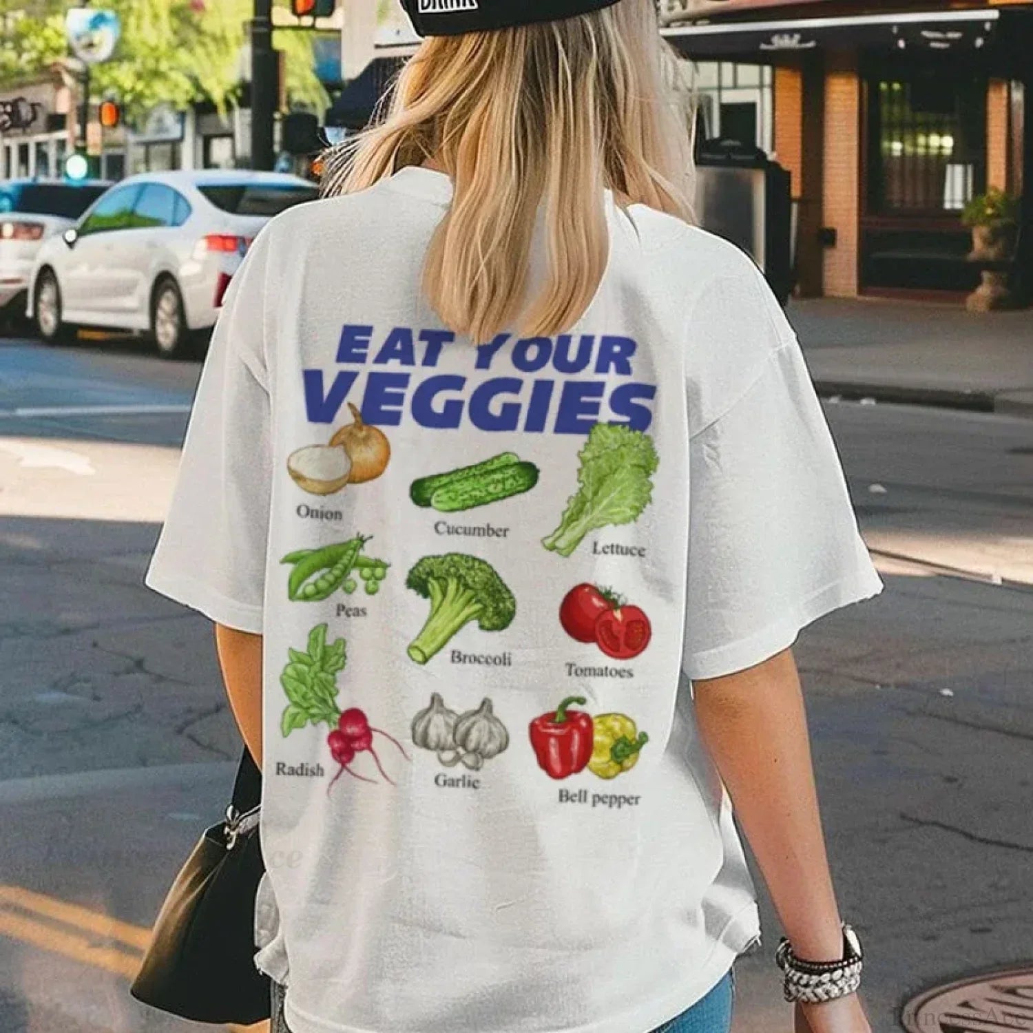 Retro Vegetable Graphic Oversized T-shirt image 1