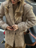 Retro Wool Button Turn-Down Overcoat image 1