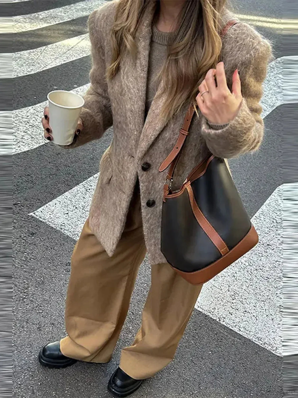 Retro Wool Button Turn-Down Overcoat image 2