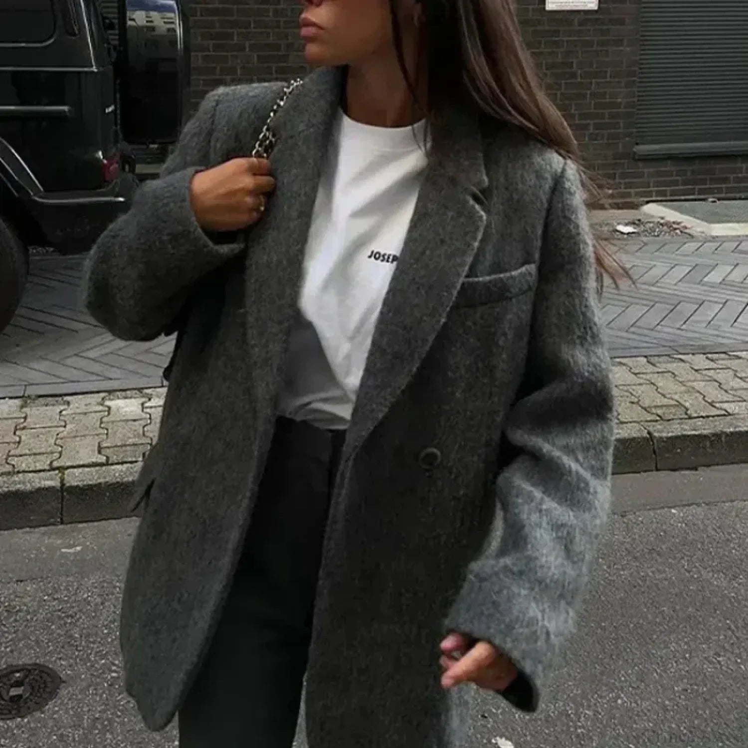 Retro Wool Button Turn-Down Overcoat image 7