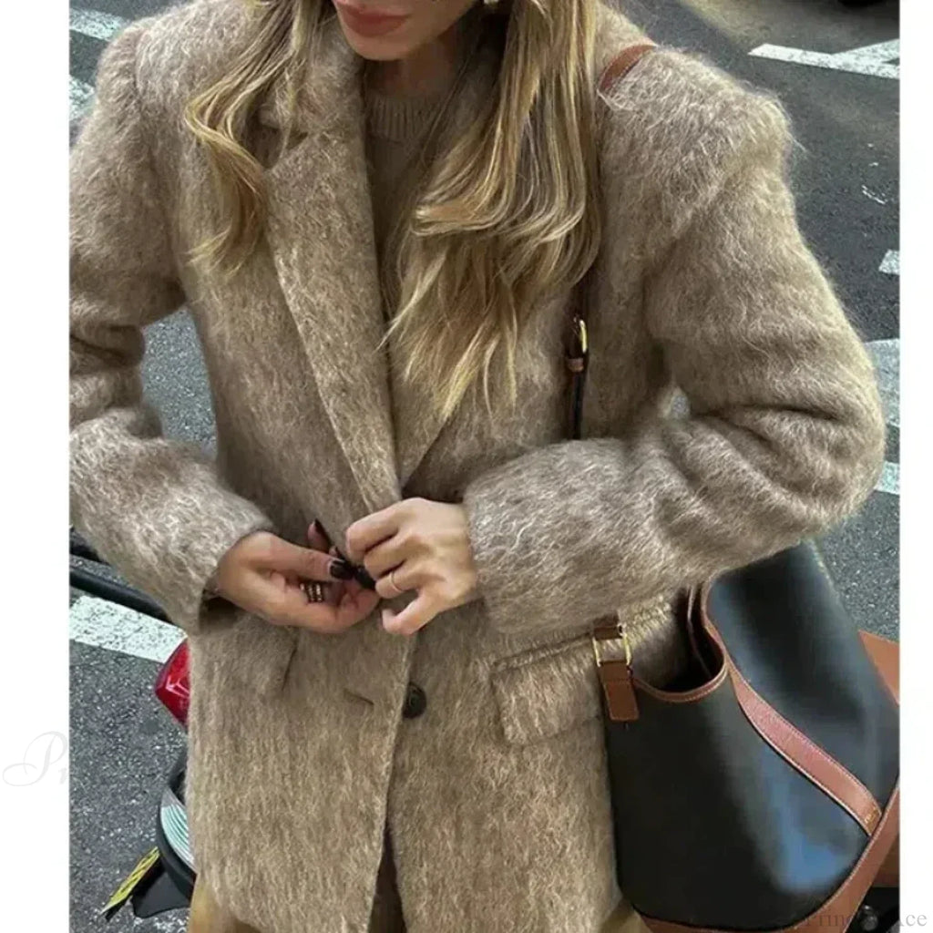Retro Wool Button Turn-Down Overcoat image 8