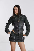 Retro Zipper High-Waist Skirt image 4