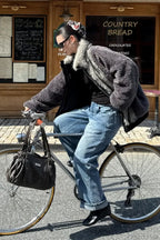 Reversible Patchwork Color Block Fleece Coat image 7