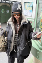 Reversible Patchwork Color Block Fleece Coat image 9