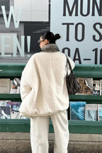 Reversible Patchwork Color Block Fleece Coat image 3