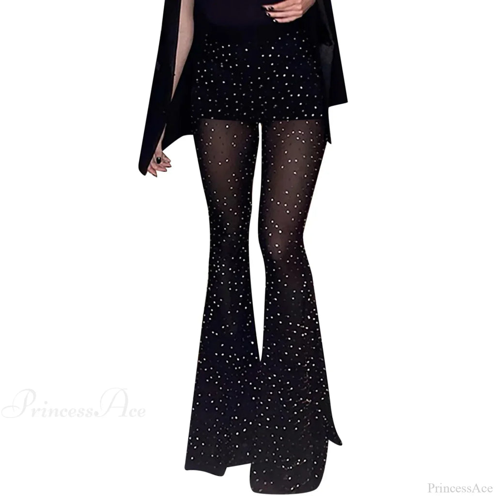 Rhinestone Bootcut Streetwear Pants image 4