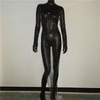 Rhinestone Fishnet Long Sleeve Party Dress image 4