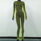 Rhinestone Fishnet Long Sleeve Party Dress image 7