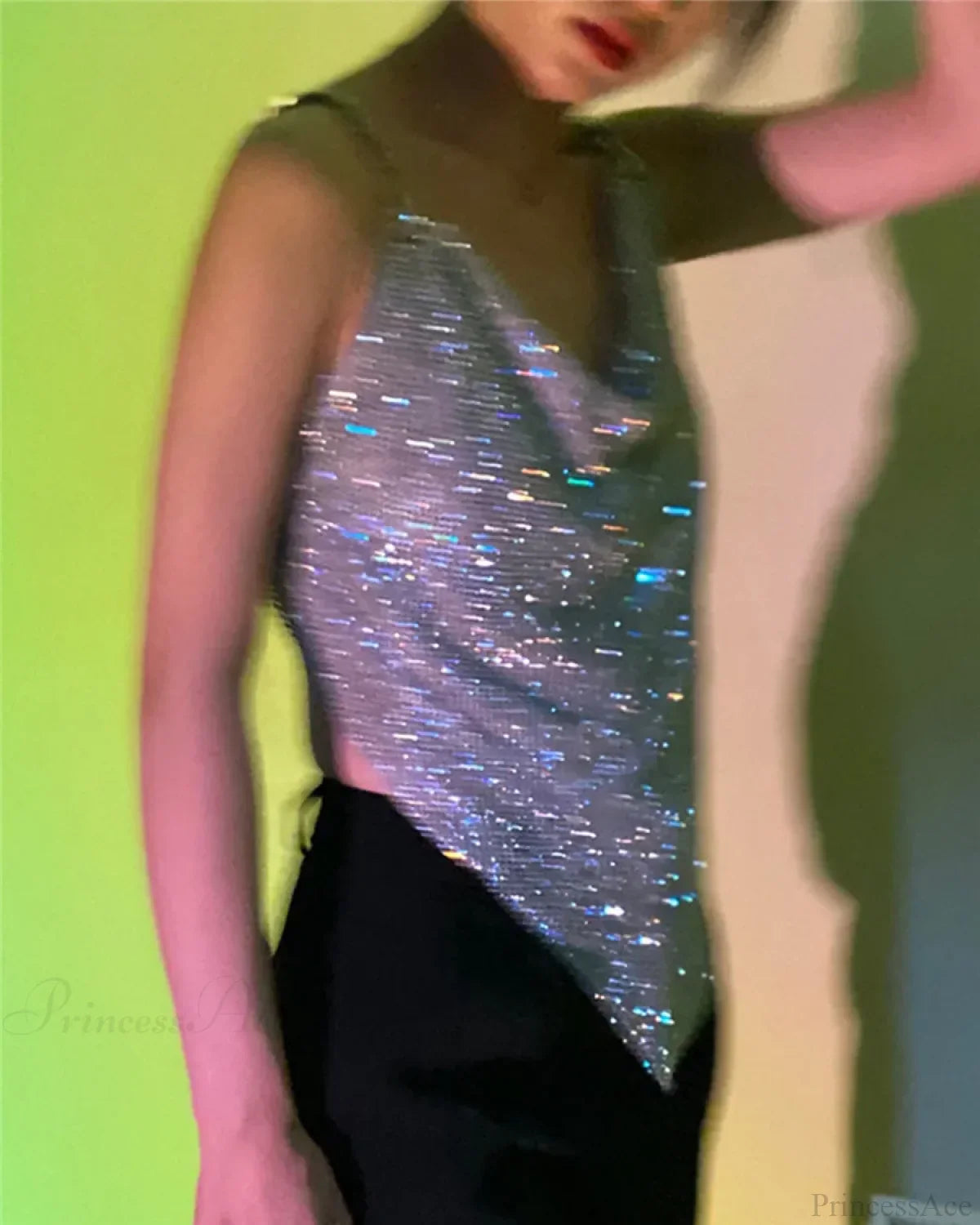Rhinestone Grid Fishnet Party Dress image 3