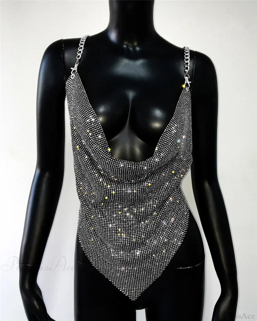 Rhinestone Grid Fishnet Party Dress image 4