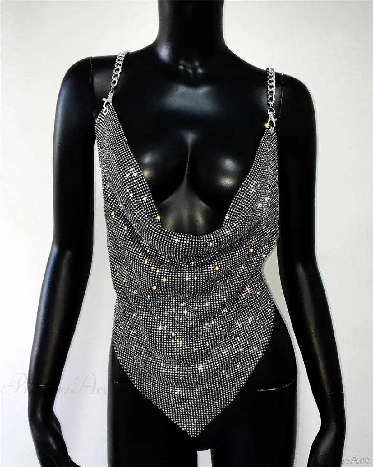 Rhinestone Grid Fishnet Party Dress image 4